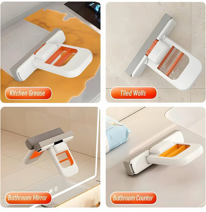 Mini Foldable Mop – Portable Squeeze Water Wiper for Kitchen & Bathroom Cleaning