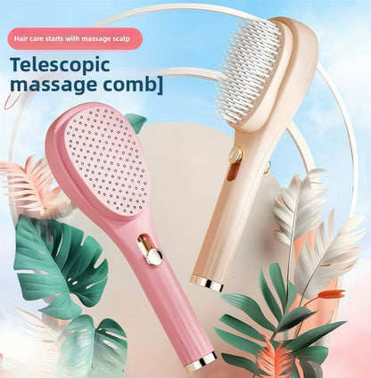Scalp Massage Comb with One-Click Retractable Handle - Anti-Static, Self-Cleaning, Easy Detangling for All Hair Types, Ideal for Scalp Massage and Hair Care, Hair Care Essentials
