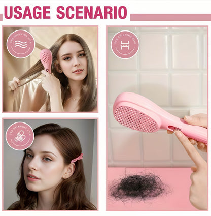 Scalp Massage Comb with One-Click Retractable Handle - Anti-Static, Self-Cleaning, Easy Detangling for All Hair Types, Ideal for Scalp Massage and Hair Care, Hair Care Essentials