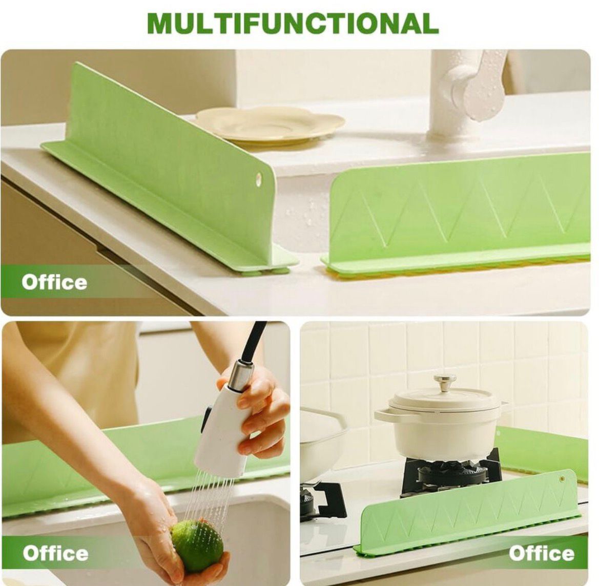 Silicone Sink Splash Guard for Kitchen - Multicolour Dishwashing Barrier with Suction Base