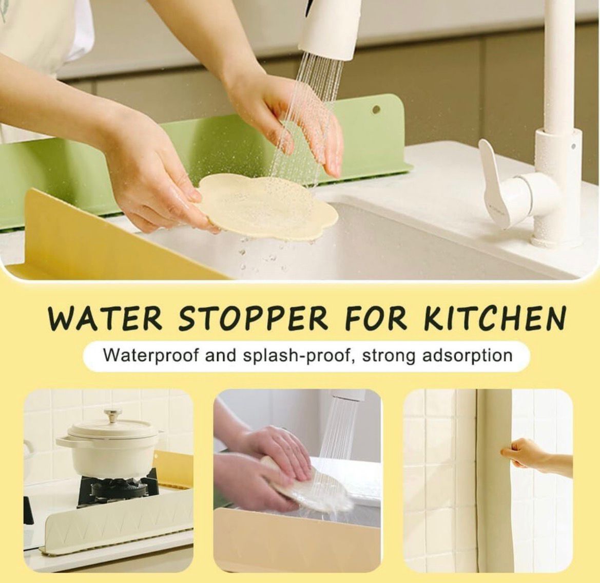 Silicone Sink Splash Guard for Kitchen - Multicolour Dishwashing Barrier with Suction Base