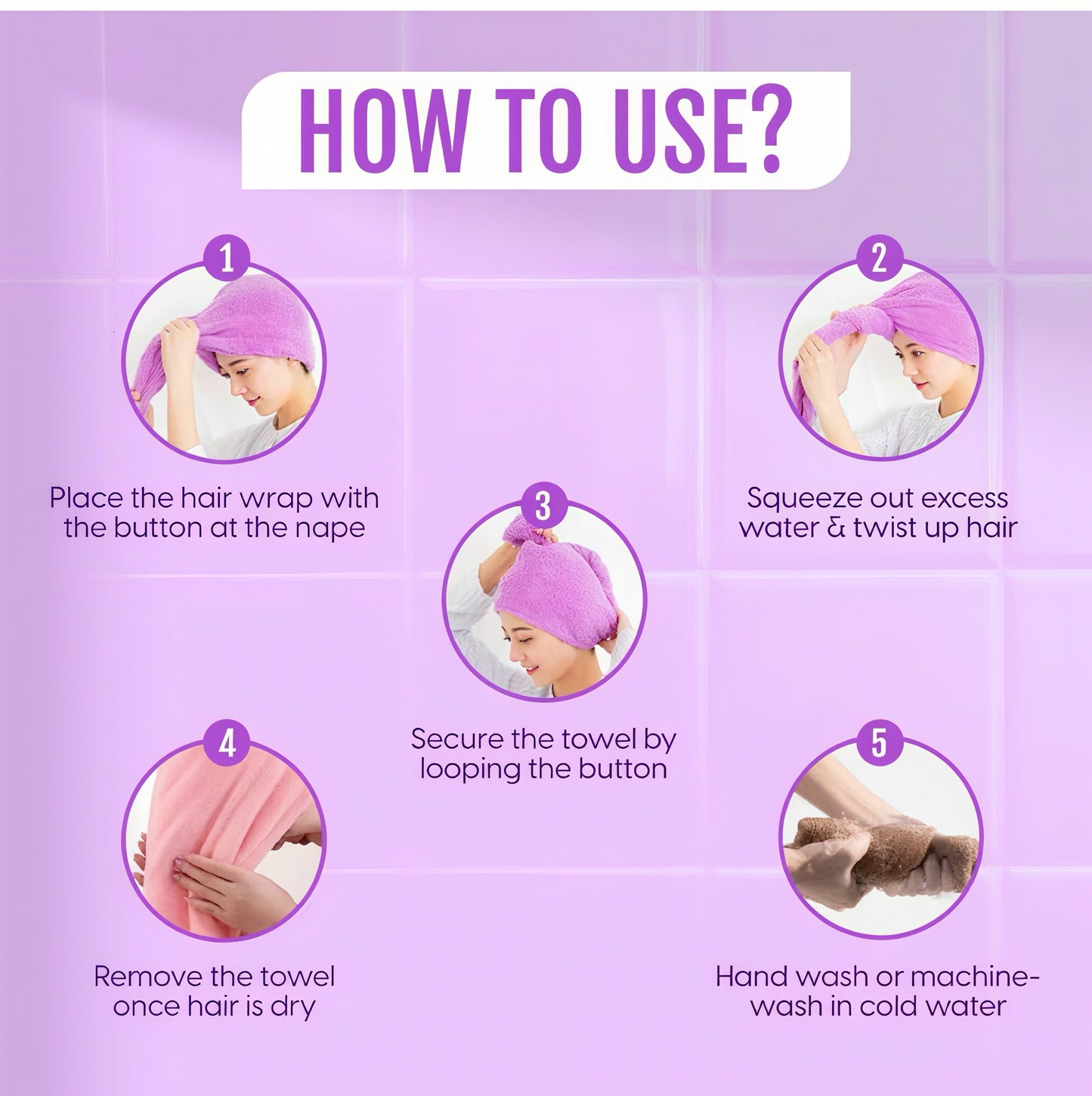 Soft Microfiber Hair Drying Towel