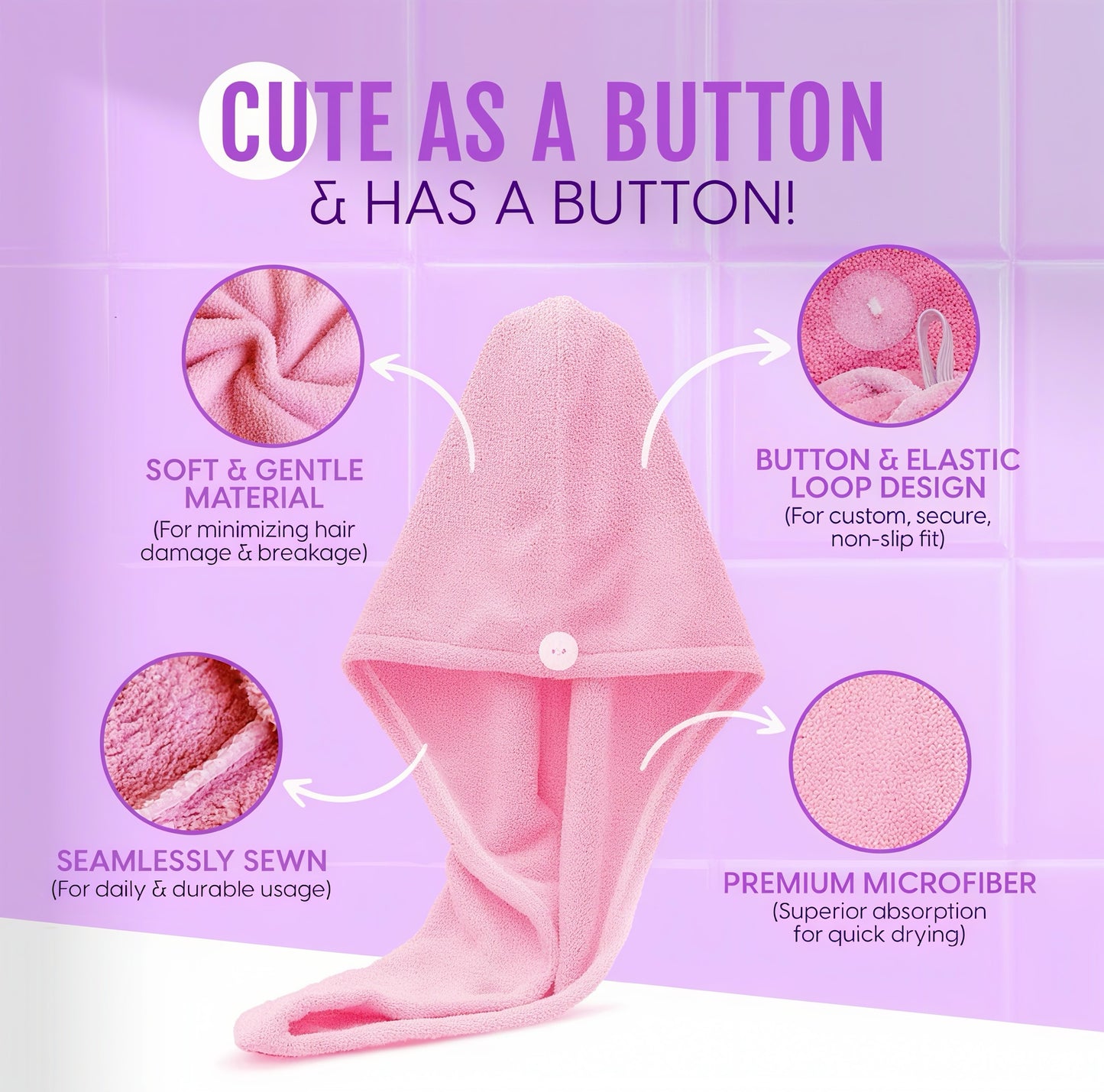 Soft Microfiber Hair Drying Towel